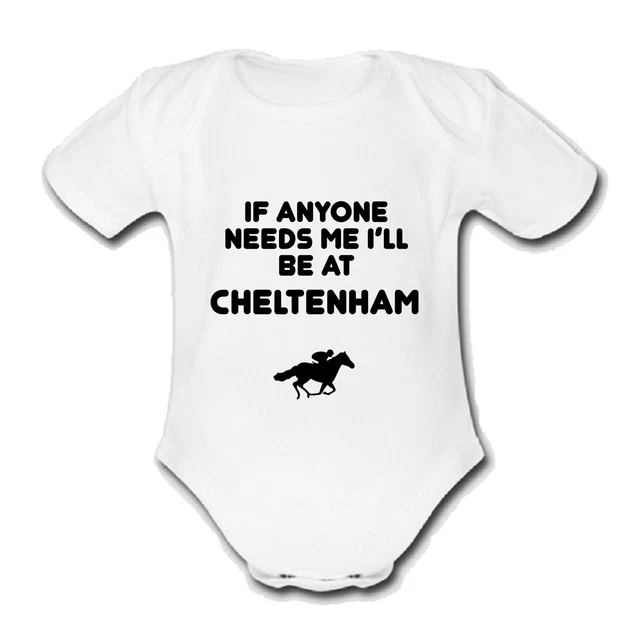 PSYCHOBABY BE AT CHELTENHAM Strampler Baby Weste Grow Body PFERDERENNEN