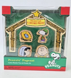 Peanuts Charlie Brown Christmas Pageant Wood Play Display Set Schulz Wooden - Picture 1 of 3