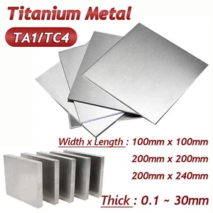 Thick 0.1mm-30mm TC4 Pure Titanium Metal Plate Sheet Foil Metalworking Many Size - Picture 1 of 15