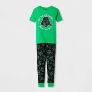 Star Wars Boys Green-Black The Luck Is Strong With This One Pajama Set Size 4, 8 - Picture 1 of 1