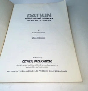 DATSUN SERVICE REPAIR HANDBOOK 510 610 710 1968-1976 CLYMER PUBLICATIONS - Imagen 1 de 4