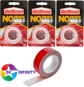 Adesivo Unibond No More Nails Montaggio Nastro Doppio Lato ROSSO PERMANENTE