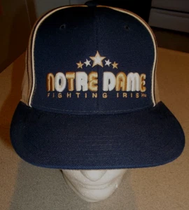 Notre Dame Fighting Irish Steve & Barry's Cap VTG Fitted 7 3/8 Beige Blue NWOT - Picture 1 of 11