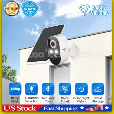 BRANDED Camara De Seguridad Solar HD Wifi Inalambrica Con Vision Nocturna Para Exterior