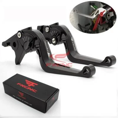CNC Adjust 3D Camber Clutch Brake Levers For Honda Yamaha Suzuki Kawasaki Black - Image 1 of 4