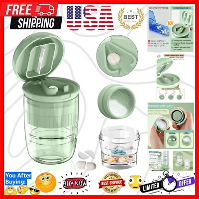 Cortador de pílulas ergonômico para pílulas pequenas e grandes - Dispensador verde multifuncional - Imagem 1 de 4