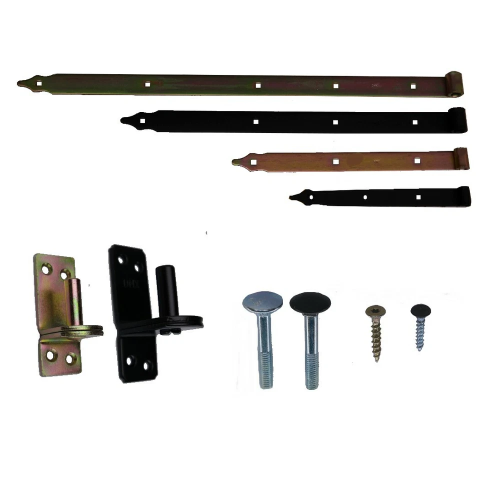 MARKENLOS Torband Kloben verzinkt/schwarz 30-80 cm Schrauben schwarz Türband Ladenband