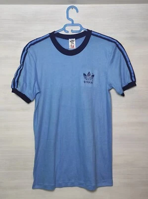 ADIDAS BLUE SHIRT VINTAGE JERSEY MADE IN IRELAND SIZE  50/52 M - Image 1 of 4