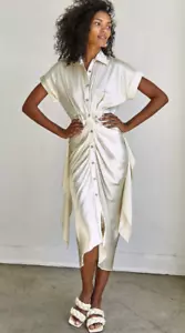 Free People & Divine Heritage Champagne/Gold 100% Silk Dress X-SMALL RRP$535 - Picture 1 of 12