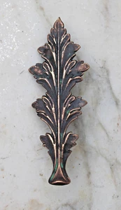 Vintage Art Nouveau Brass Repoussé Leaves Die Cast Brooch Pin - Picture 1 of 8