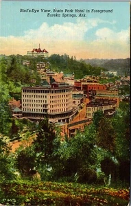 Cartolina d'epoca vista dall'uccellino bacino parco hotel Eureka Springs AR anni '40  - Foto 1 di 3