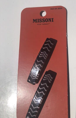 NUEVO Missoni Target par de pasadores negro blanco zig zag 2012 pinzas para el cabello chevron Foto 1 de 2