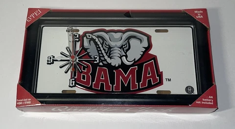 Alabama Crimson Tide NCAA License Plate Quartz Clock Brand New USA Cover