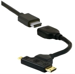 OEM GE Jasco 33587 Nero Mini & Micro HDMI a HDMI Adattatore 3D 4K HD Video Sound - Foto 1 di 1