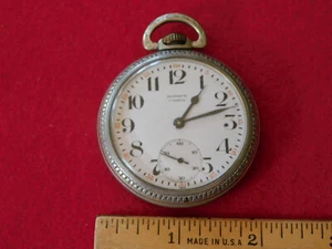 Vintage Swiss Monarch 7 Jewel Railroad Back Pocket Watch 52 MM - Picture 1 of 8