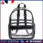 Pvc Transparent Backpacks Top-Handle Schoolbag Waterproof Rucksack (Black) Fr