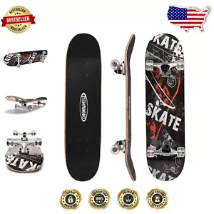 Durable 31-Inch Skateboard with 8 Layer Maple Deck – Perfect for Young Skaters - Picture 1 of 11