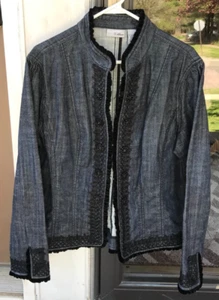 Chaqueta Denim Chicos 3 o XL/16 Azul Terciopelo Negro Volantes/Bordado Botones RS H - Imagen 1 de 11