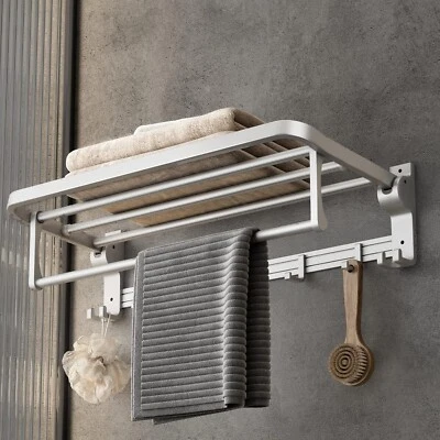 VOLPONE 24 Inch Towel Rack with Towel Bar Holder Foldable Towel Shelf - Image 1 of 4