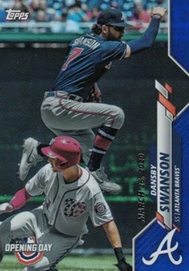 Topps Opening Day Dansby Swanson 2020 lámina azul #116 Braves QTY disponible - Imagen 1 de 1