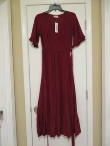 Lucy Love Women's Enchanted Wrap Dress - Red Wine - Size XS - Picture 1 of 9