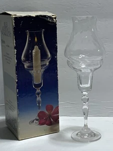 VTG Vienna Crystal Hurricane Candle Lamp 24% Full Lead Crystal 11 Inches Tall - Picture 1 of 4