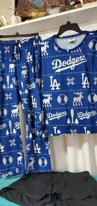 Dodgers Pigiama Baseball Manica Lunga, Set Pigiama Baseball Sonno, Pigiama Donna L - Foto 1 di 9