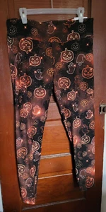 NWT NOBO Juniors Women's XXL 19 Halloween Ghost Jack O Lantern Ankle Leggings - Picture 1 of 5