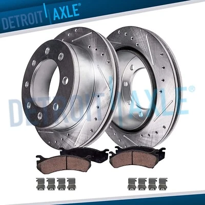 Rotores de disco traseros perforados pastillas de freno para Ford F-250 F-350 Super Duty 2013-2021 Foto 1 de 4