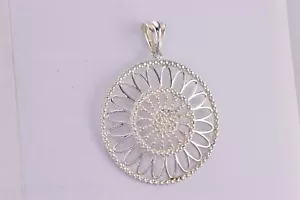 Colgante 925 de plata esterlina Milor 45 mm x 45 mm abertura texturizada Italia - Imagen 1 de 6