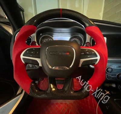 Carbon Heated Steering Wheel For Dodge Challenger/Charger/HELLCAT SRT In Stock Foto 1 de 4