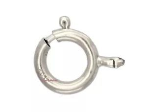 5mm HEAVY DUTY WEIGHT 10k White Gold Spring Ring Clasp OPEN Jump RHODIUM Italy - Picture 1 of 4