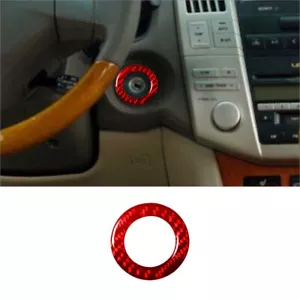 Red Carbon Fiber Interior Ignition Switch Frame Cover Trim For Lexus RX330 RX350 - Picture 1 of 12