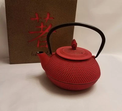 Kyusu Cast Iron Tea Pot, 30 oz., Red  - Image 1 of 4