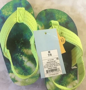 Cat & Jack Child Kids Shoe Green Slip On Sandal Back Strap Open Toe Medium 7/8 - Picture 1 of 3