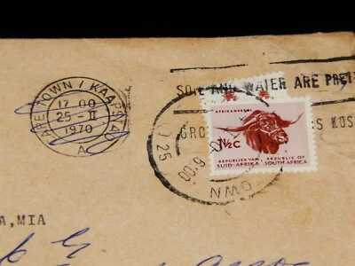 Vintage Cover, 1970, CAPE TOWN, SOUTH AFRICA, Re-used Cover To Milwaukee, WI - Image 1 of 4