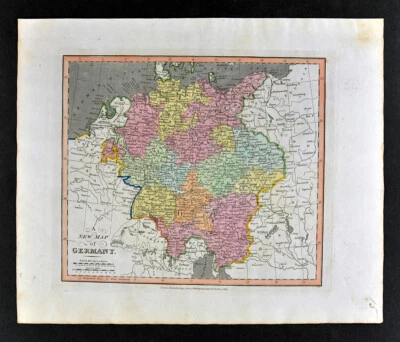 1812 Darton Union Atlas Map Germany Berlin Frankfurt Bavaria Munich Hamburg - Image 1 of 4