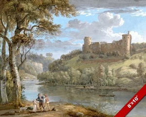 PINTURA DE PAISAJE ESCOCÉS RÍO CASTILLO DE BOTHWELL ARTE ESCOCÉS LIENZO IMPRESIÓN - Imagen 1 de 1