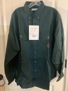 Men's Vintage Forest Green Bugle Boy Company L/S Button Down Shirt XL - Picture 1 of 4