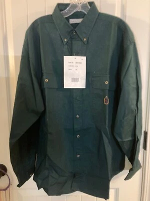 Men's Vintage Forest Green Bugle Boy Company L/S Button Down Shirt XL - Image 1 of 4