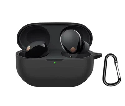 Shockproof Silicone Case Earbuds Pouch Cover With Carabiner for SONY WF-1000XM5 - Image 1 of 4