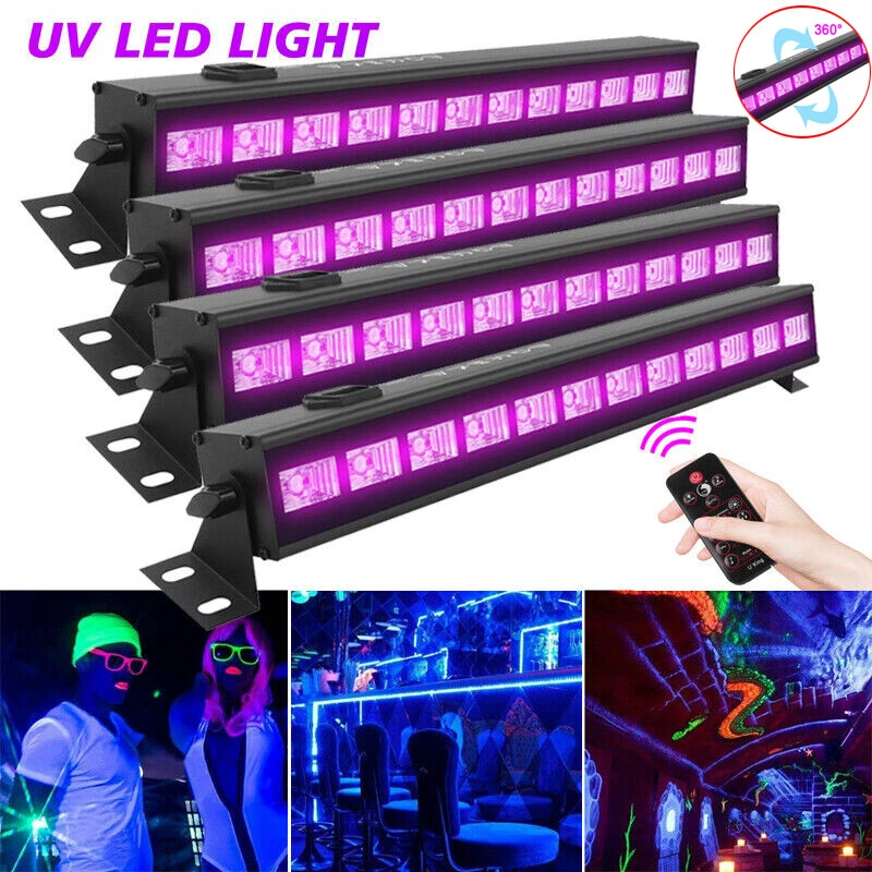 4X 72W UV Beleuchtung Schwarzlicht mit Fernbedienung LED Bar DJ Disco Partylicht - Bild 1 von 4