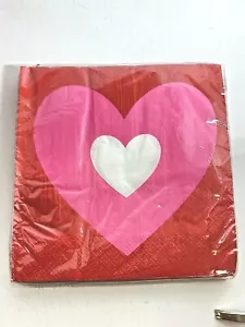 2 Tovaglioli Singoli Cuori Bianco Rosso Rosa San Valentino Carta 6,5” Artigianato - Foto 1 di 9
