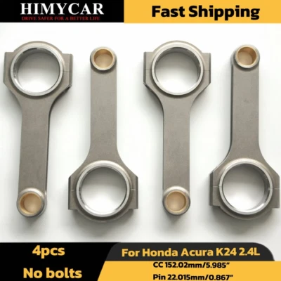 Forged H-beam Rods for Acura Honda TSX CRV Element K24 K24A2 K24A4 K2 5.985'' - Image 1 of 4
