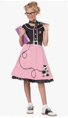 DISFRAZ DE NOVIAS NIÑAS AÑOS 50 GRANDE 10-12 - ROSA | DISFRACES CALIFORNIA Foto 1 de 4