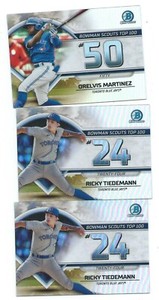 2023 Bowman Chrome-Ricky Tiedemann/Orelvis Martinez Scouts Top 10-Blue Jays