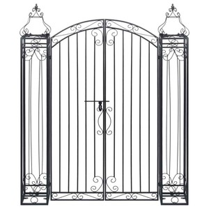 Puertas De Jardin De Hierro / Metal Negro Hierro Forjado Entrada De La