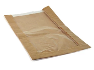 1000 Sichtstreifenbeutel Sichtfensterbeutel braun 26+7x40 cm Bäckertüten (72550) - Bild 1 von 1