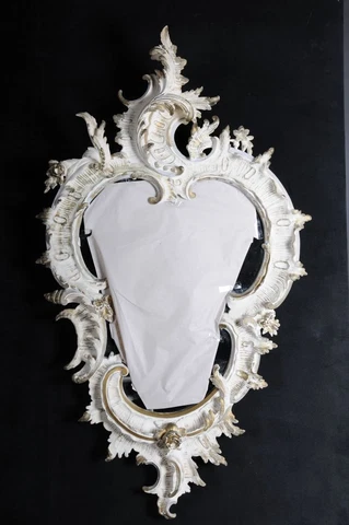 M-23 Reichverzierter Rococo Wall Mirror Um 1870 Cover