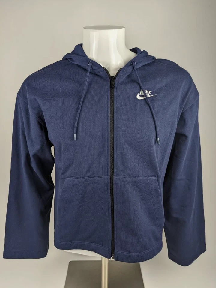 Nike Women's Hoodie Size XL Navy Blue Sportswear Full-Zip Training DN4943-410